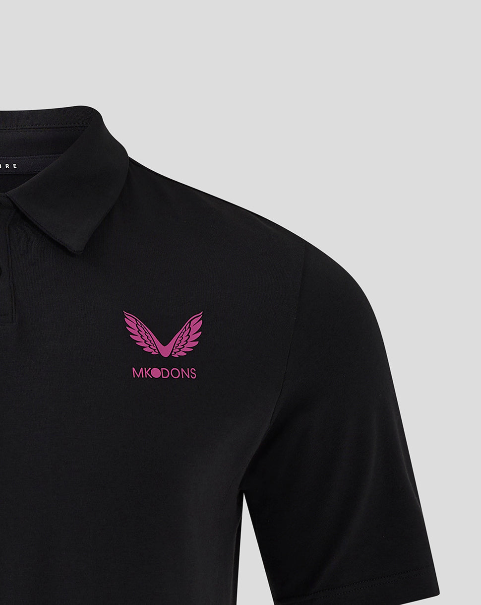 Mk Dons Men's 24/25 Travel Polo - Black
