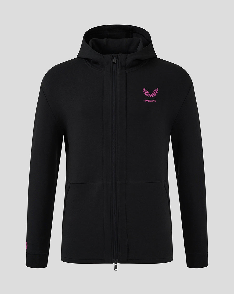 Mk Dons Men's 24/25 Hooded Travel Jacket - Black
