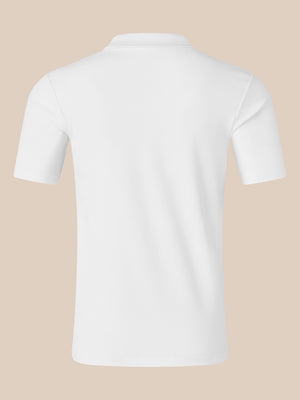 Men's Short Sleeve Cotton Polo - White