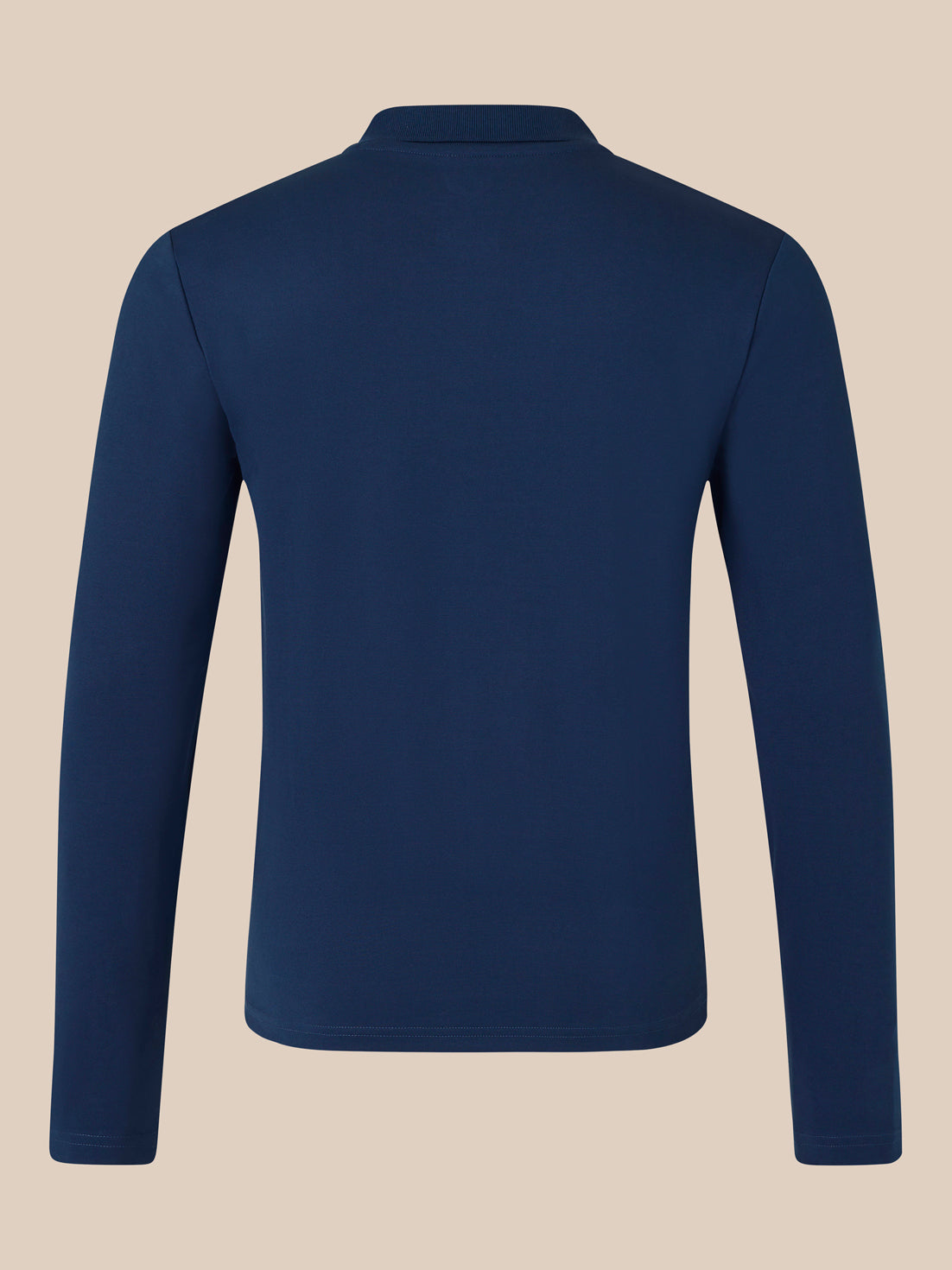 Men's Long Sleeve Cotton Polo - Navy