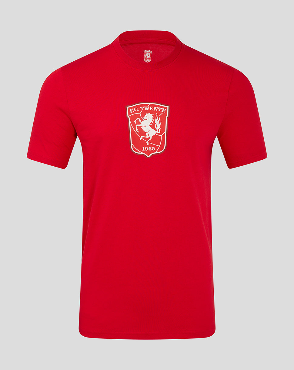 Red FC Twente core T-shirt with white crest on the chest