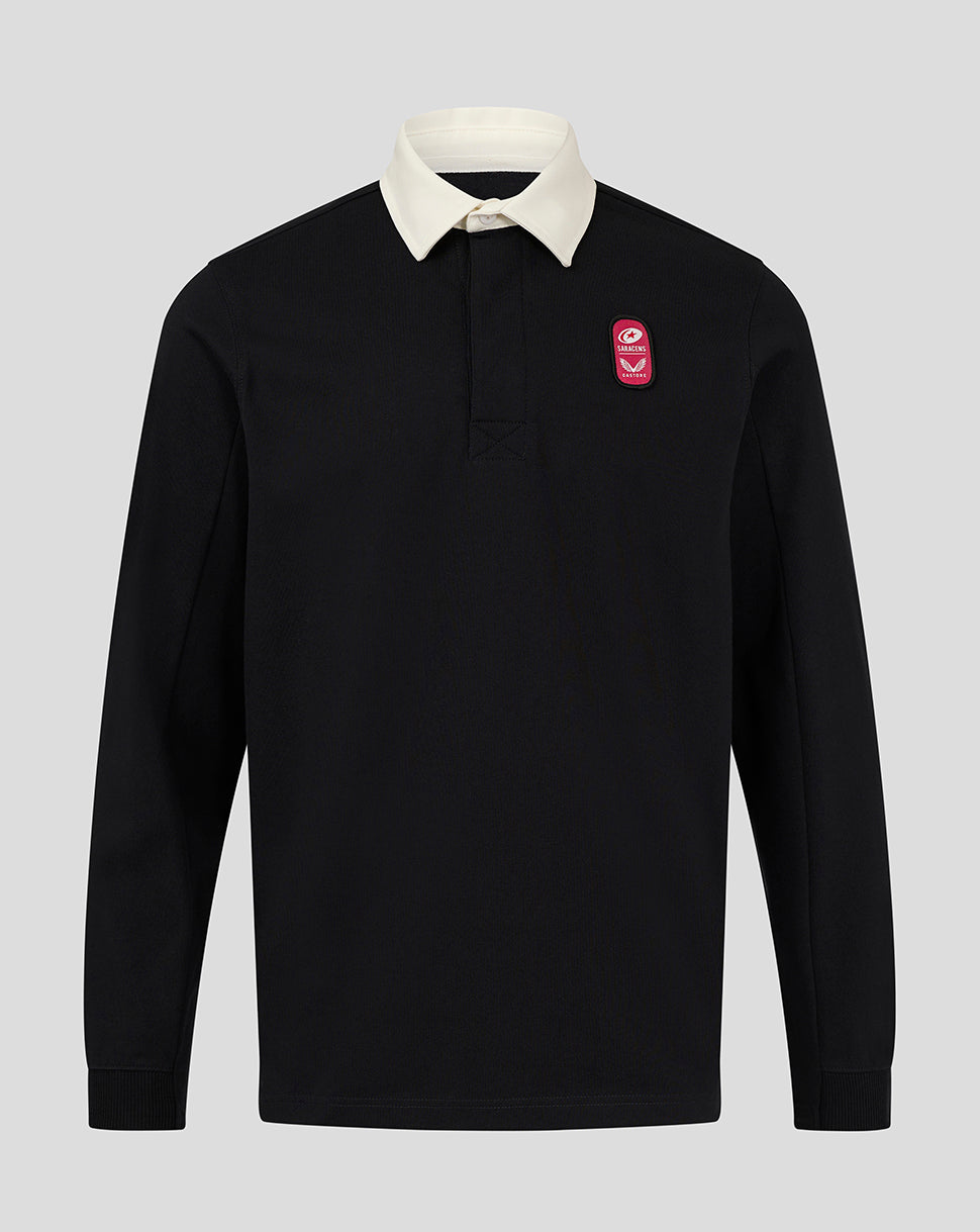 Saracens Men's Dual Branded Rugby Jersey - Black/White