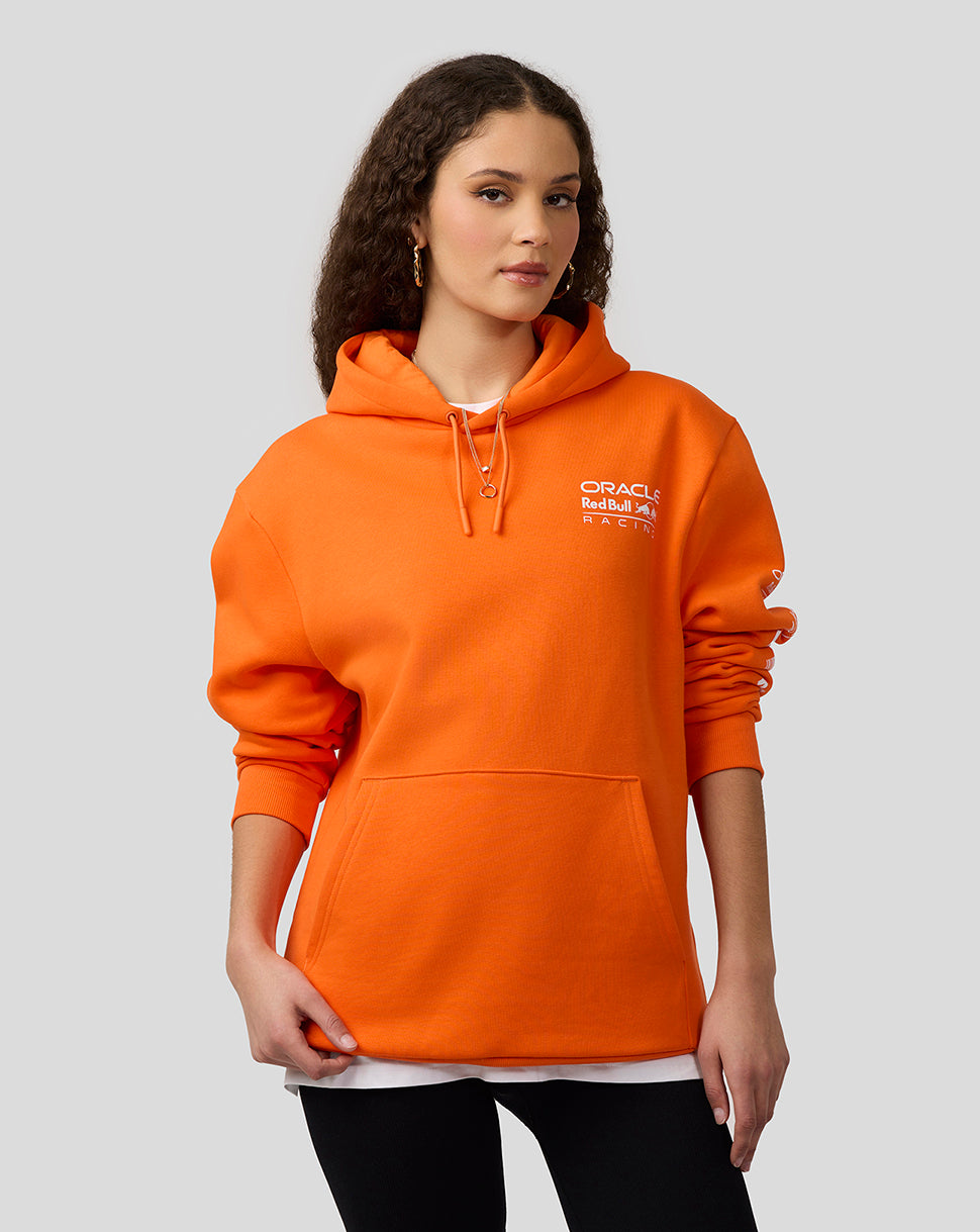 Oracle Red Bull Racing Unisex Max Verstappen Puzzle Pullover Hoodie - Exotic Orange