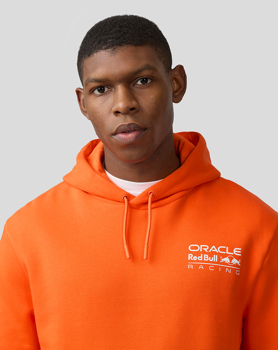 Oracle Red Bull Racing Unisex Max Verstappen Puzzle Pullover Hoodie - Exotic Orange