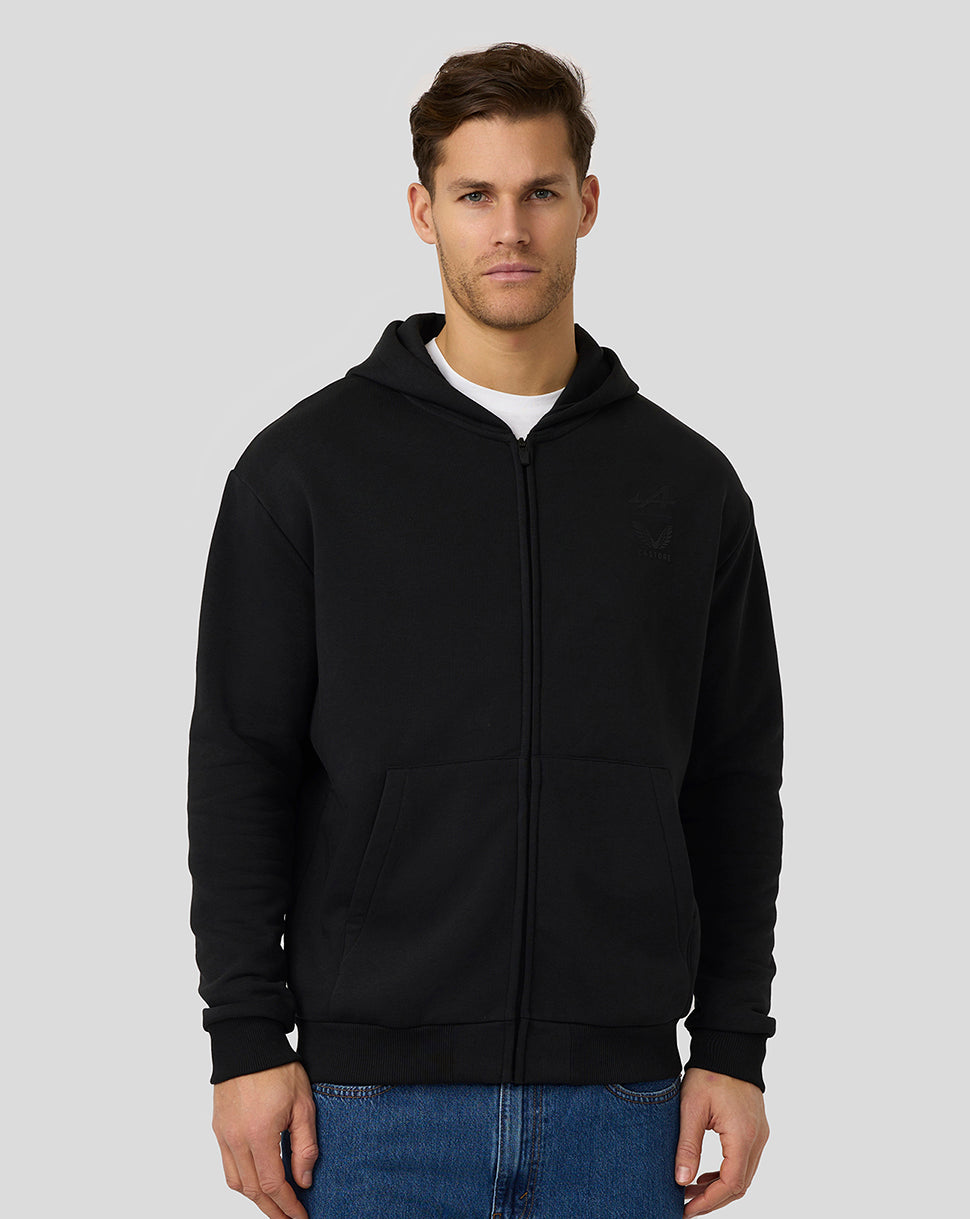 BWT Alpine Formula One Team Unisex Dual Brand Dual Brand Black on Black Zipped Hoodie - Caviar Black