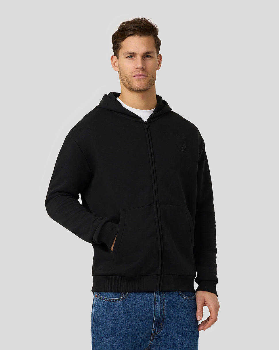 BWT Alpine Formula One Team Unisex Dual Brand Dual Brand Black on Black Zipped Hoodie - Caviar Black