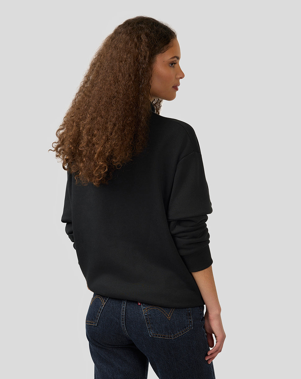 BWT Alpine Formula One Team’s unisex-shirt met kwartrits en lange mouwen van twee merken - Caviar Black