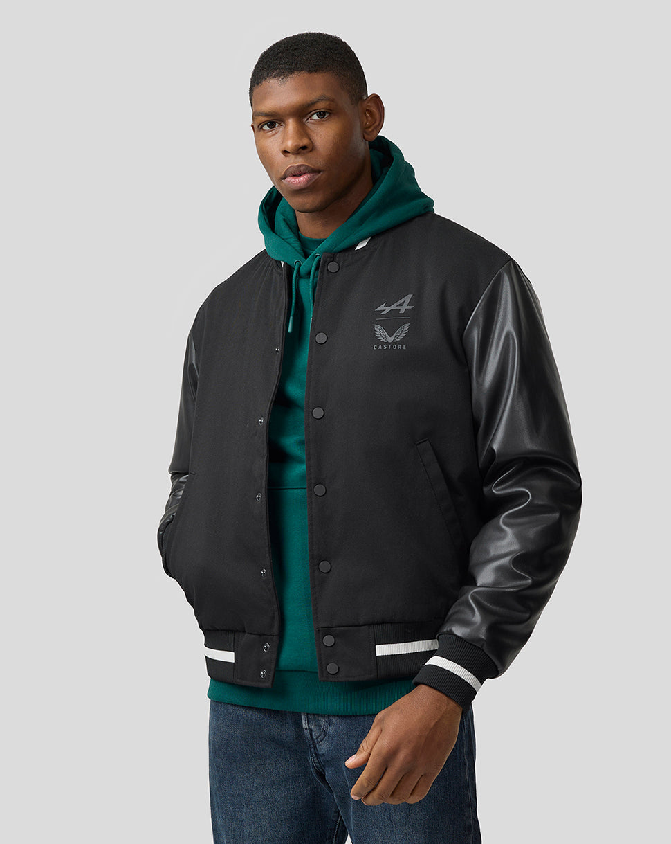 BWT Alpine Formula One Team Unisex Dual Brand Bomber Jacket - Caviar Black