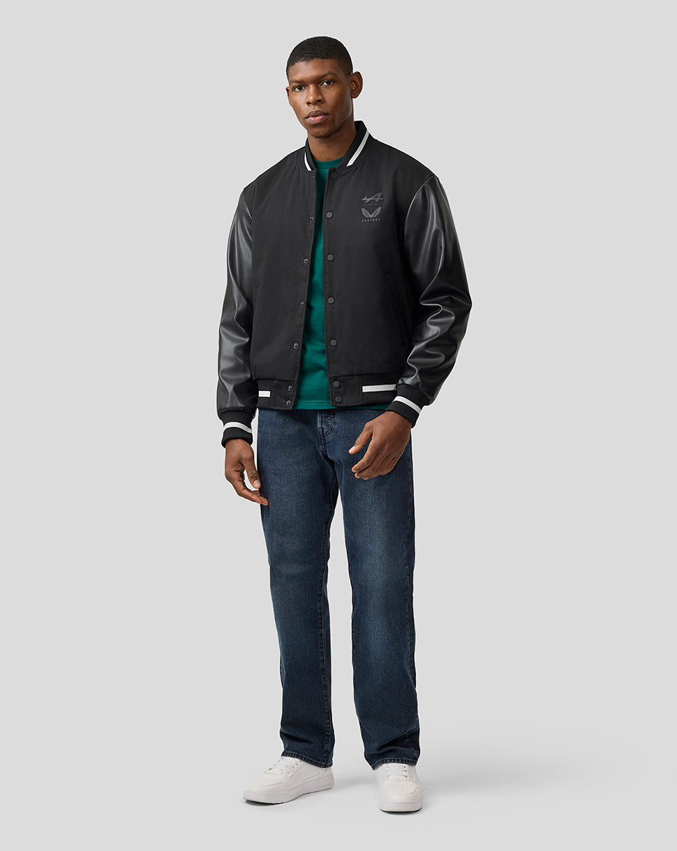 BWT Alpine Formula One Team Unisex Dual Brand Bomber Jacket - Caviar Black