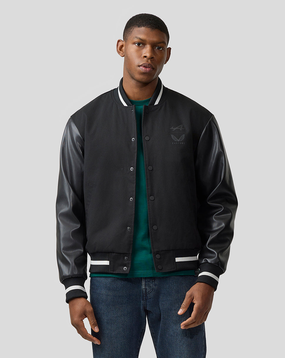 BWT Alpine Formula One Team Unisex Dual Brand Bomber Jacket - Caviar Black
