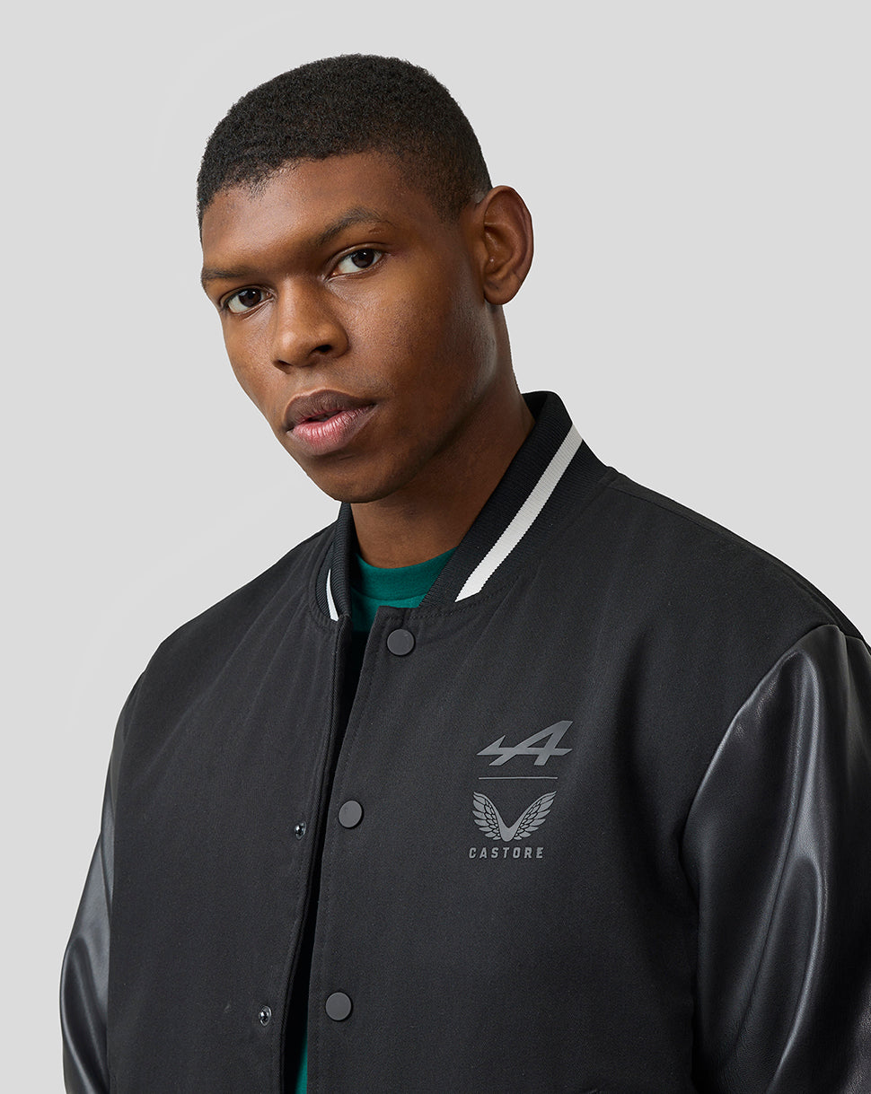 BWT Alpine Formula One Team Unisex Dual Brand Bomber Jacket - Caviar Black