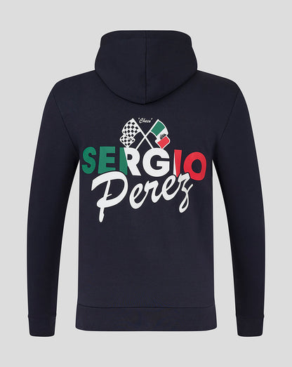 Oracle Red Bull Racing Unisex Sergio Perez Flag Pullover Hoodie - Night Sky