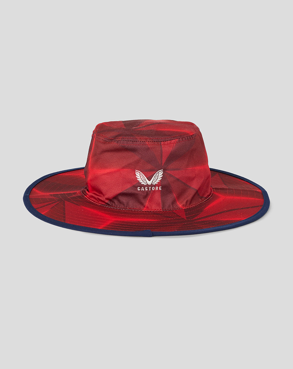 England Cricket 25/26 T20 Reversible Wide Brim Hat - Pompeian Red/Ocean Cavern