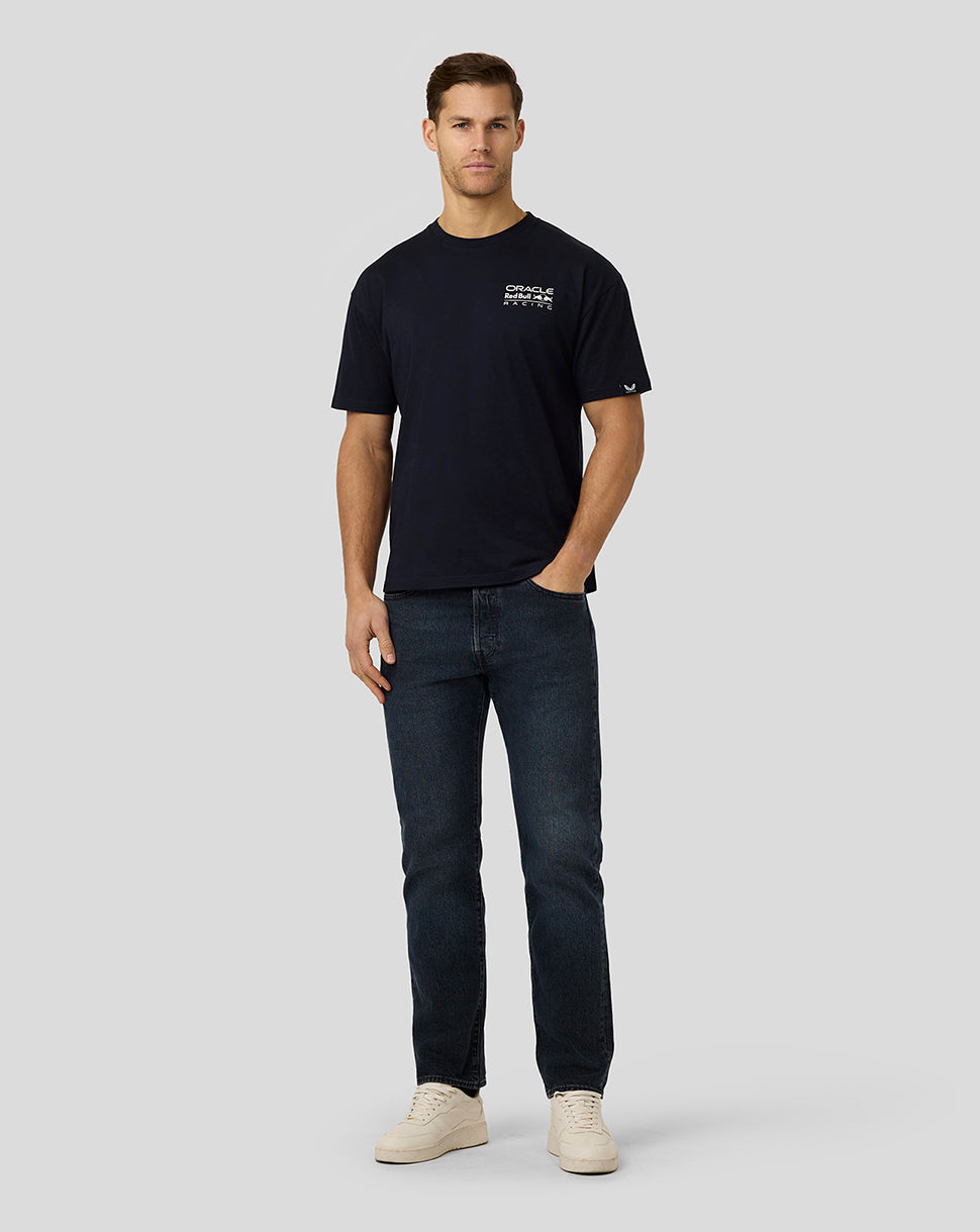 Oracle Red Bull Racing Unisex Max Verstappen Oversized Crest T-Shirt - Night Sky