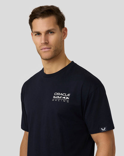 Oracle Red Bull Racing Unisex Max Verstappen Oversized Crest T-Shirt - Night Sky