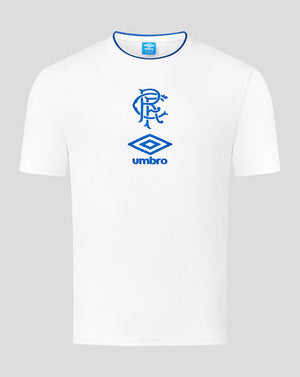 White Rangers short sleeve tee with blue club crest and Umbro logo on chest.