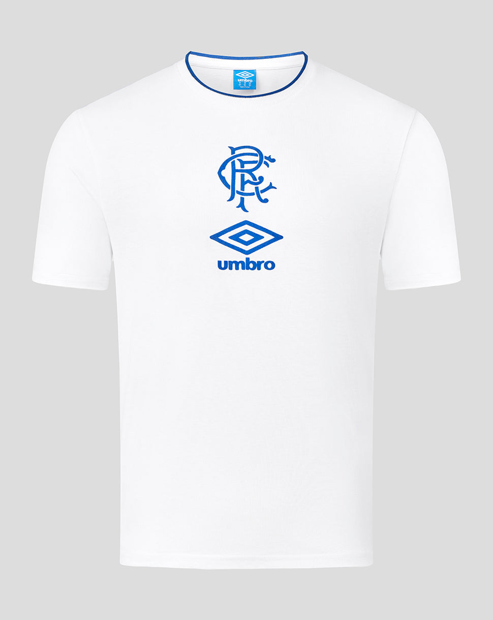 Rangers Adult 25/26 Travel Short Sleeve Tee - White/Blue - Brilliant White/Lapis Blue