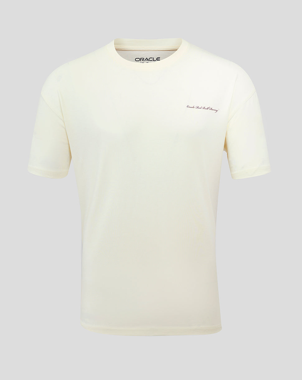 Oracle Red Bull Racing Unisex Heritage Script T-Shirt - Egret - Egret