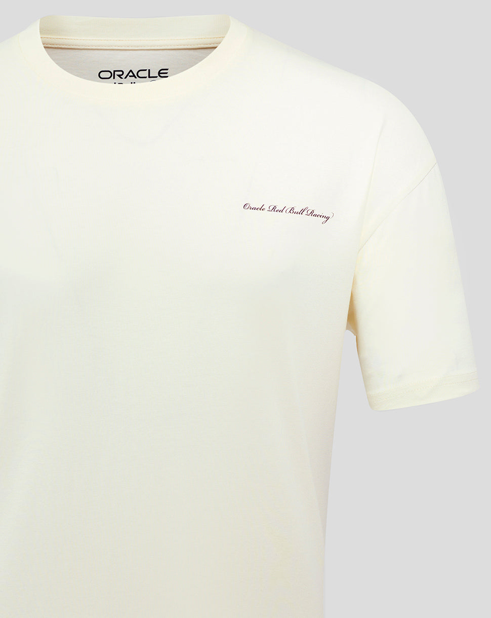 Oracle Red Bull Racing Unisex Heritage Script T-Shirt - Egret - Egret