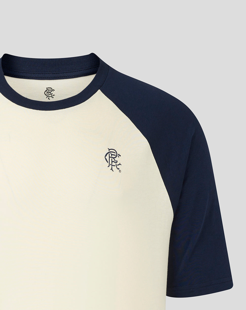 Rangers Unisex 25/26 Contemporary Raglan Tee - Black - Egret/Black Iris