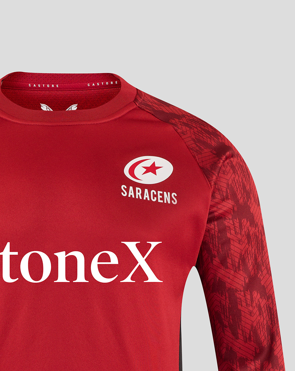 Saracens Unisex 25/26 Training Sweatshirt - Rhythmic Red - Red/Black