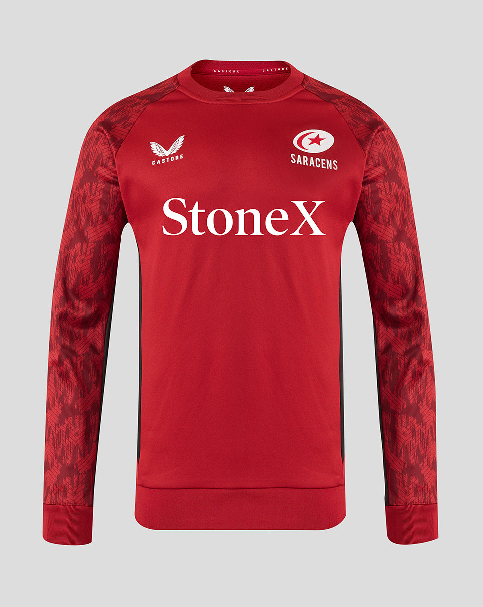 Saracens Unisex 25/26 Training Sweatshirt - Rhythmic Red - Red/Black