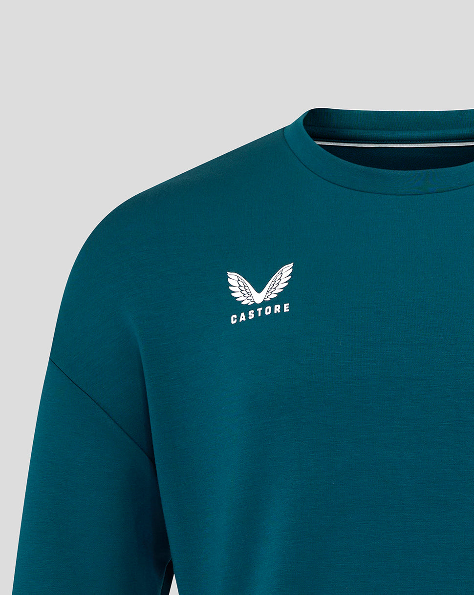 Men's England Rugby 25/26 Travel Crew Sweatshirt - Reflecting Pond - Reflecting Pond