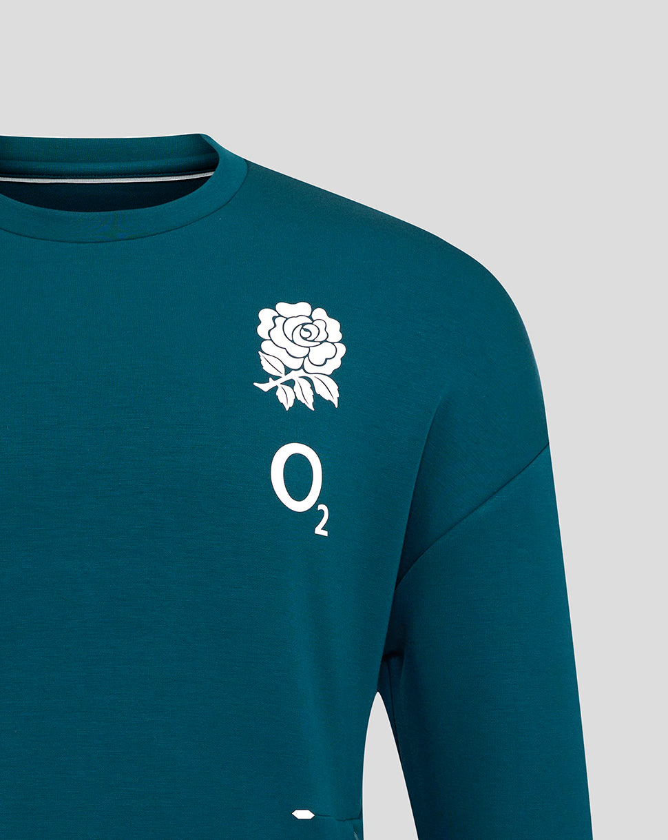 Men's England Rugby 25/26 Travel Crew Sweatshirt - Reflecting Pond - Reflecting Pond
