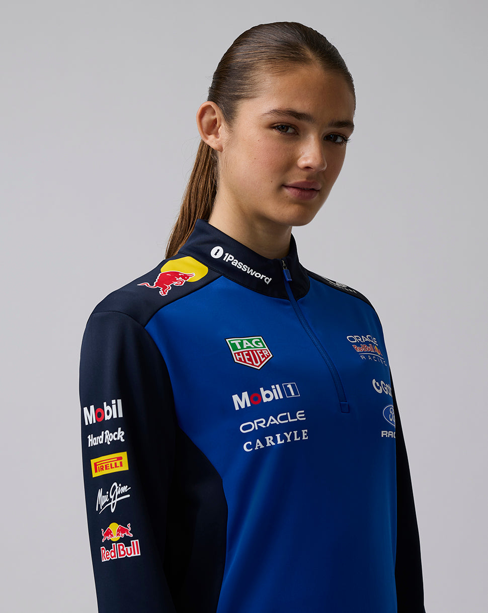 Oracle Red Bull Racing Capa intermedia unisex Teamline con cremallera de un cuarto - Night Sky / Surf The Web - Night Sky/Surf The Web