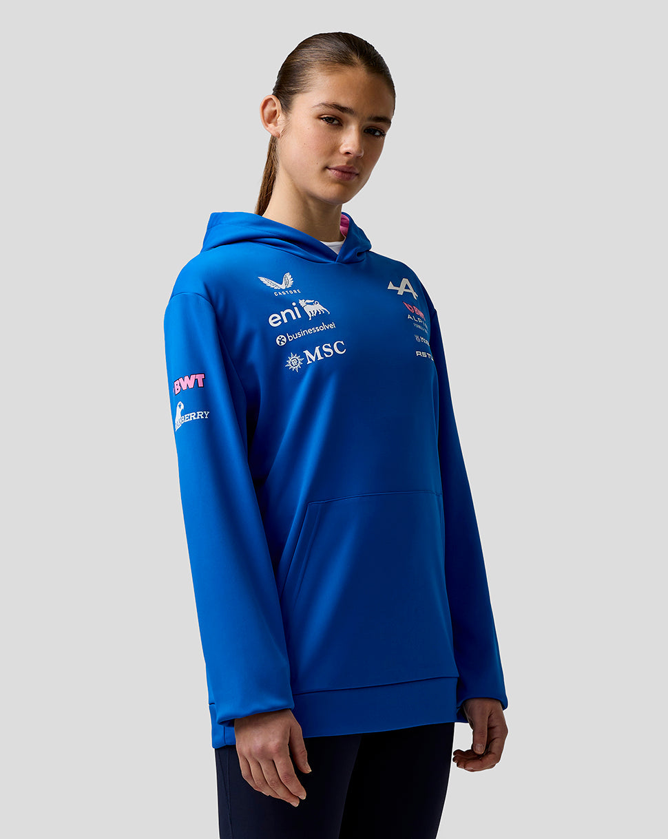 Official Unisex BWT Alpine Formula One Team Pullover Hoodie - Lapis Blue