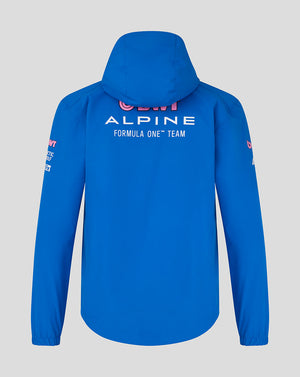 Blue jacket with 'Alpine Formula One Team' branding on a gray background