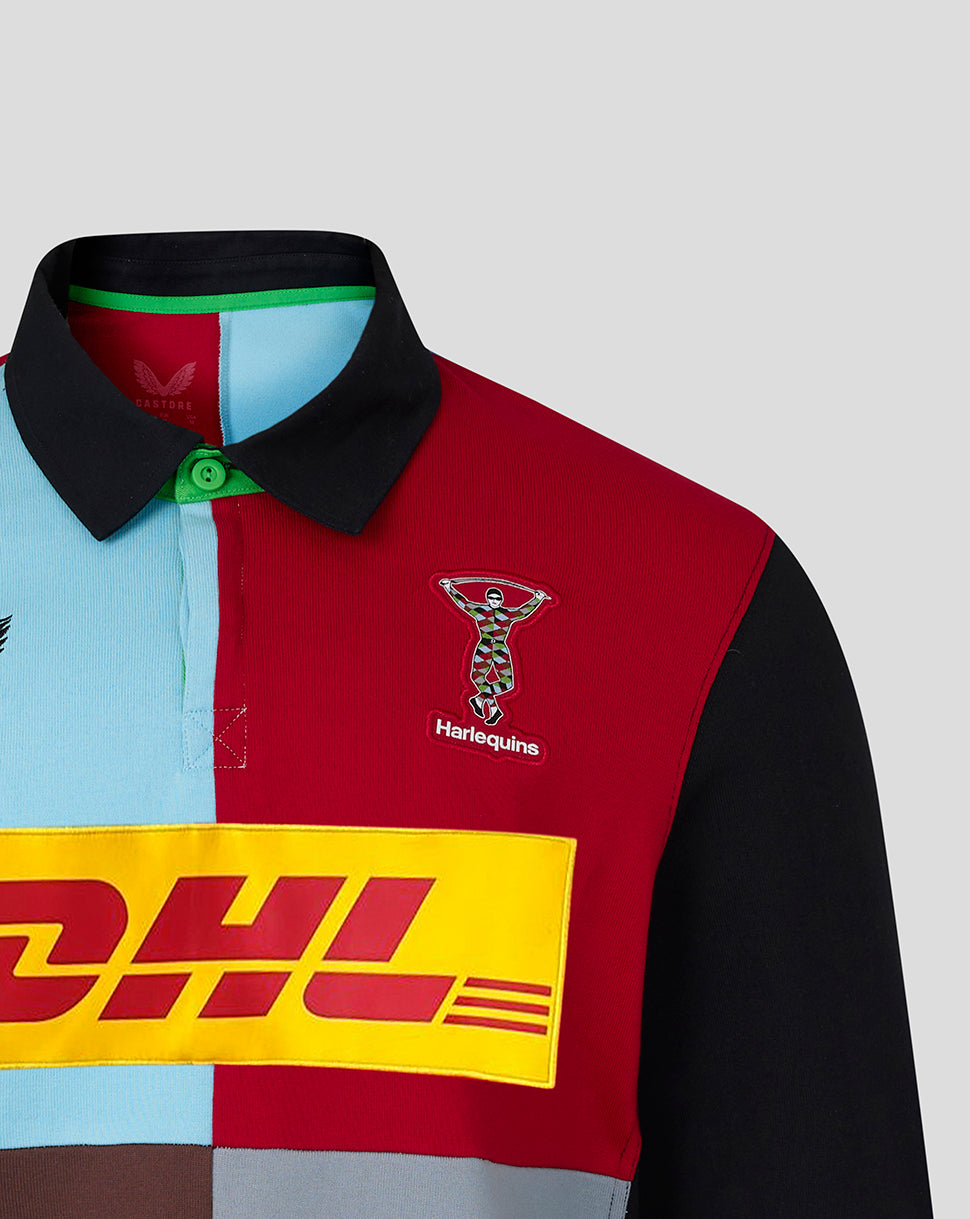 Harlequins Home Classic Long Sleeve Shirt - Black/Blue