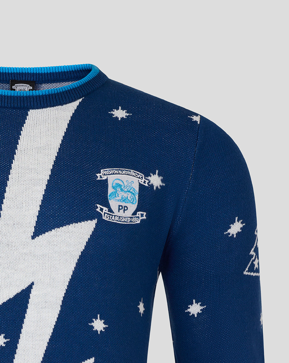 Preston North End Unisex 25/26 Christmas Jumper - Blue