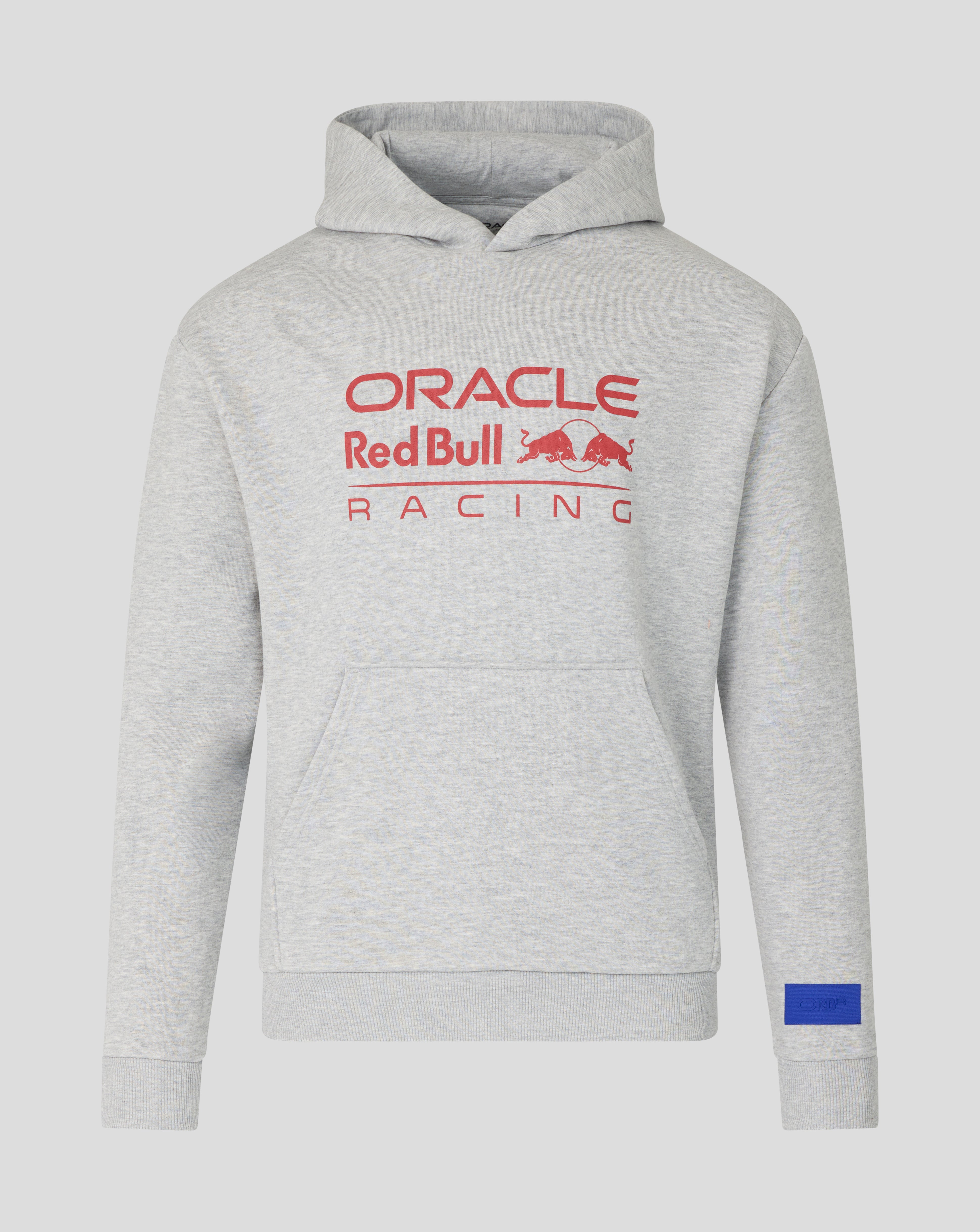 Gray hoodie with Oracle Red Bull Racing logo on a light gray background