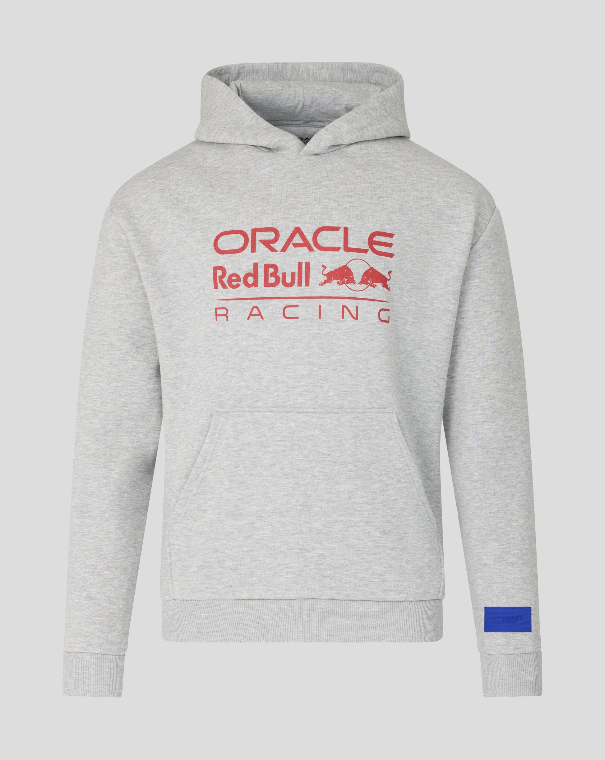 Gray hoodie with Oracle Red Bull Racing logo on a light gray background
