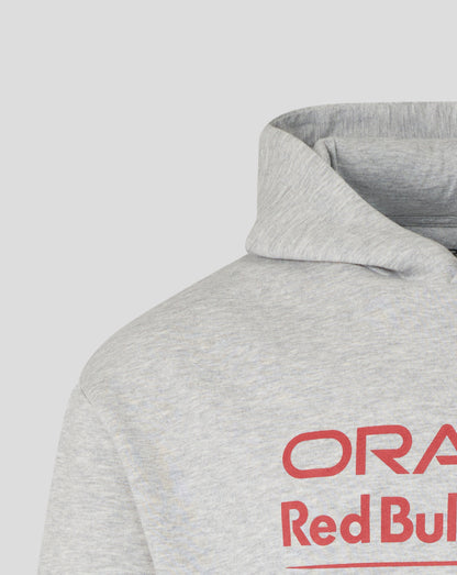 Gray hoodie with red 'Red Bull' logo on a light gray background