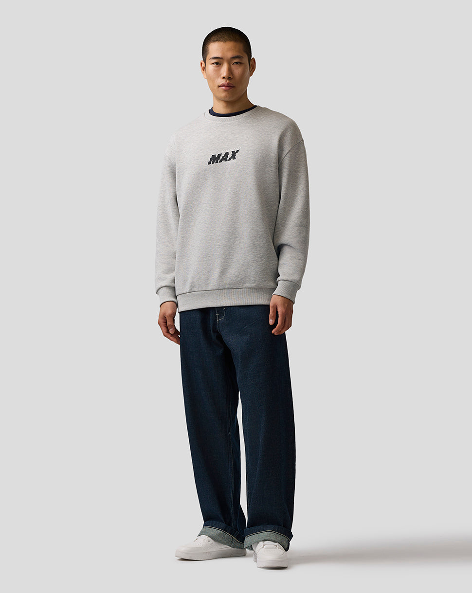 Oracle Red Bull Racing Unisex Max Verstappen "Max" Logo Sweatshirt - Grey Marl - Grey Marl