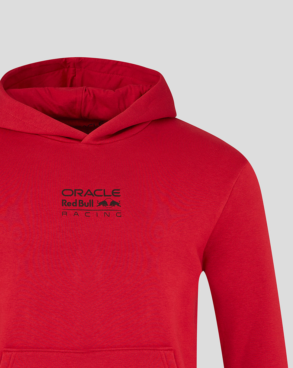 Red hoodie with Oracle Red Bull Racing logo on a light gray background