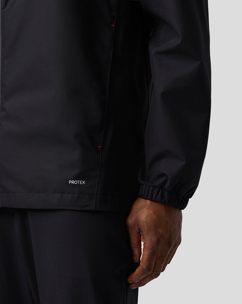 Official Haas Team Unisex Water Resistant Jacket - Caviar/Flame Scarlet