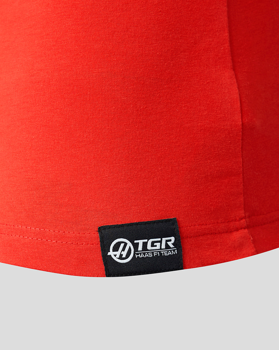 Official Haas Team Unisex Regular Fit T-Shirt - Red - Red