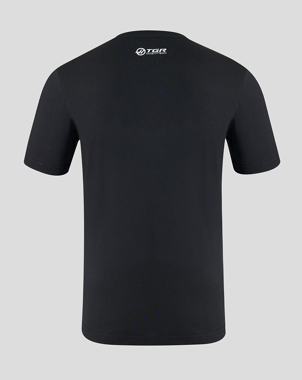 Official Haas Team Unisex Regular Fit T-Shirt Monogram Graphic - Black - Black