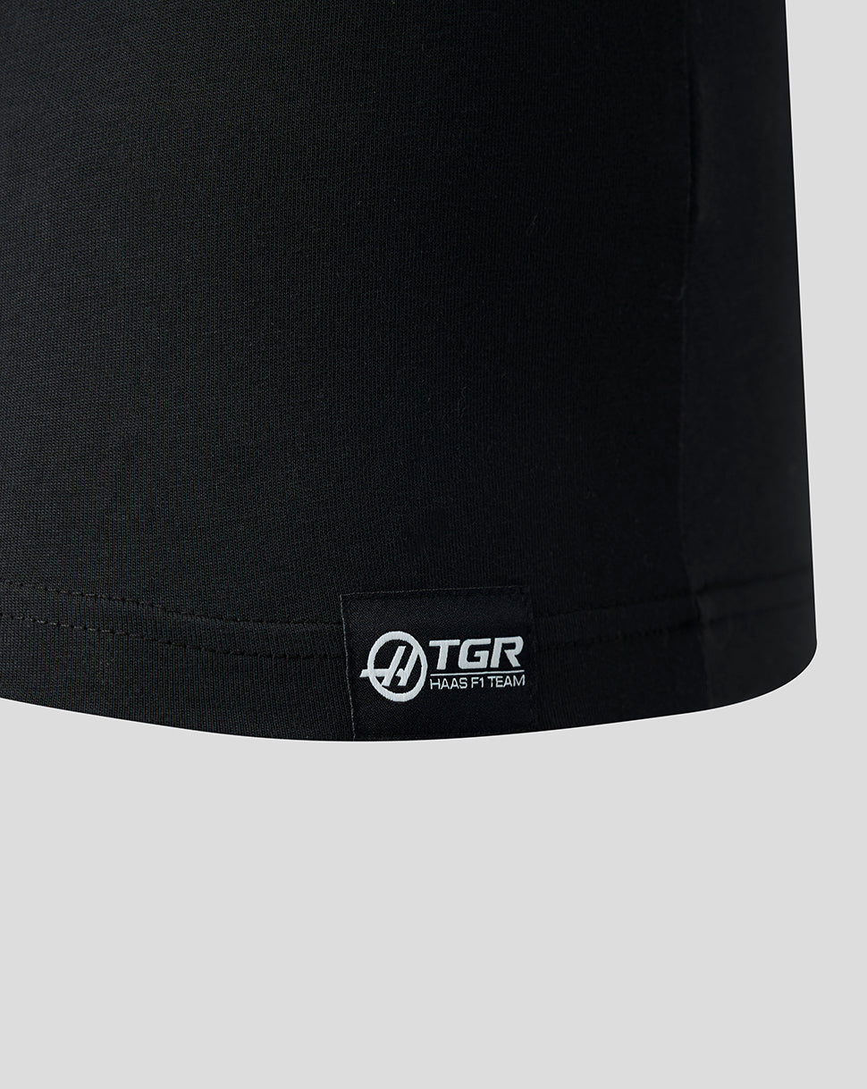 Official Haas Team Unisex Regular Fit T-Shirt Monogram Graphic - Black - Black