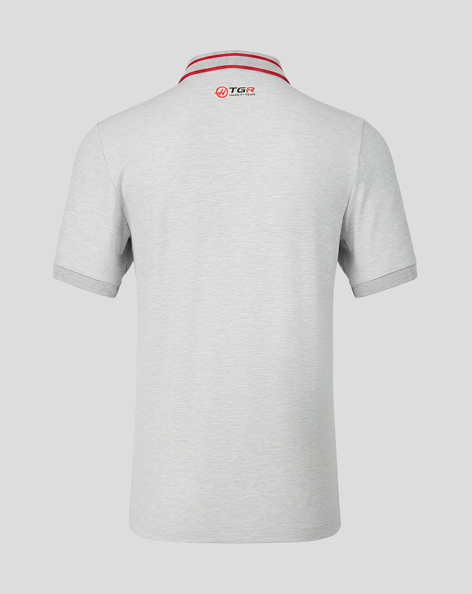 Official Haas Team Unisex Regular Fit Polo - Grey Marl - Grey Marl