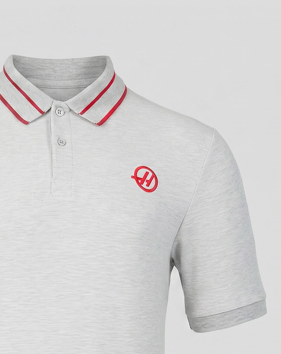 Official Haas Team Unisex Regular Fit Polo - Grey Marl - Grey Marl
