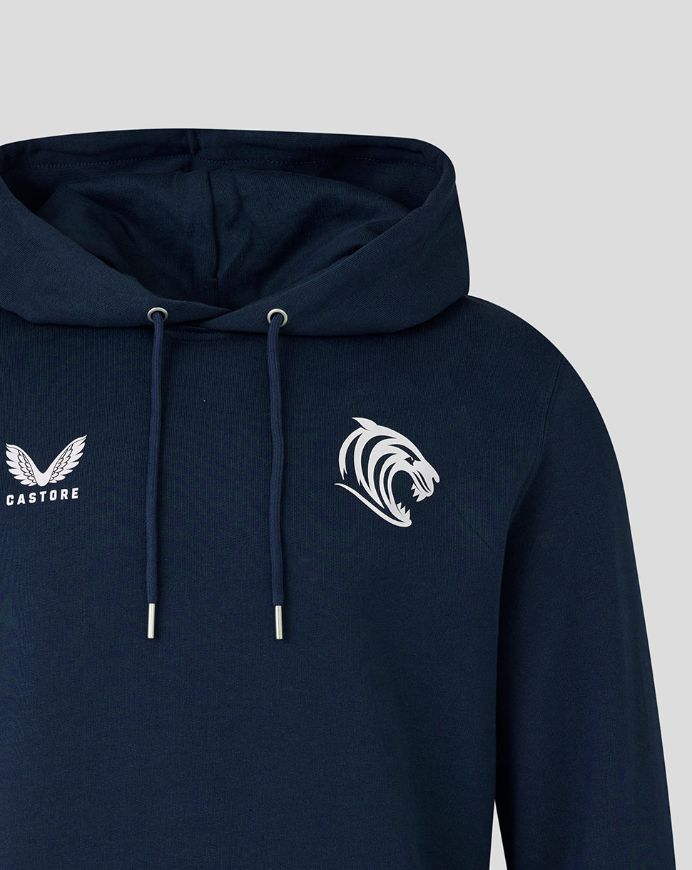 Leicester Tigers Unisex 25/26 Travel Brushed Back Hoodie - Navy - Navy