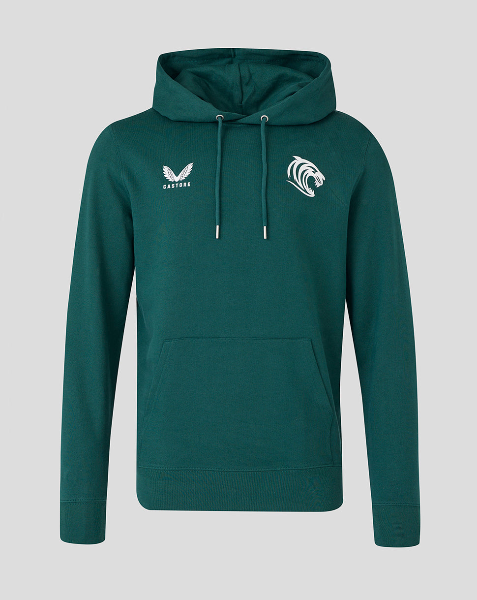 Leicester Tigers Unisex 25/26 Travel Brushed Back Hoodie- Dark Green