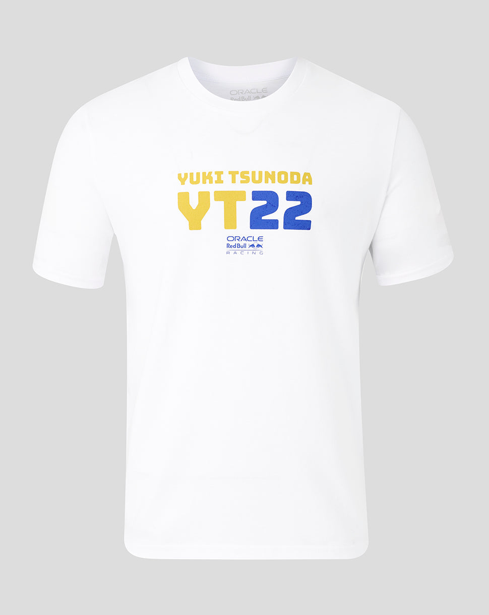 Oracle Red Bull Racing Unisex Yuki Tsunoda 22 Graphic T-Shirt - White - White