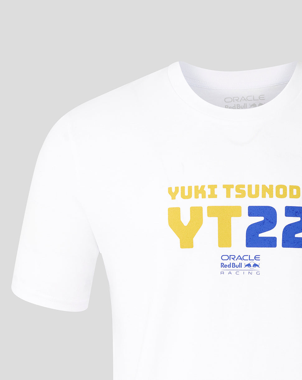 Oracle Red Bull Racing Unisex Yuki Tsunoda 22 Graphic T-Shirt - White - White