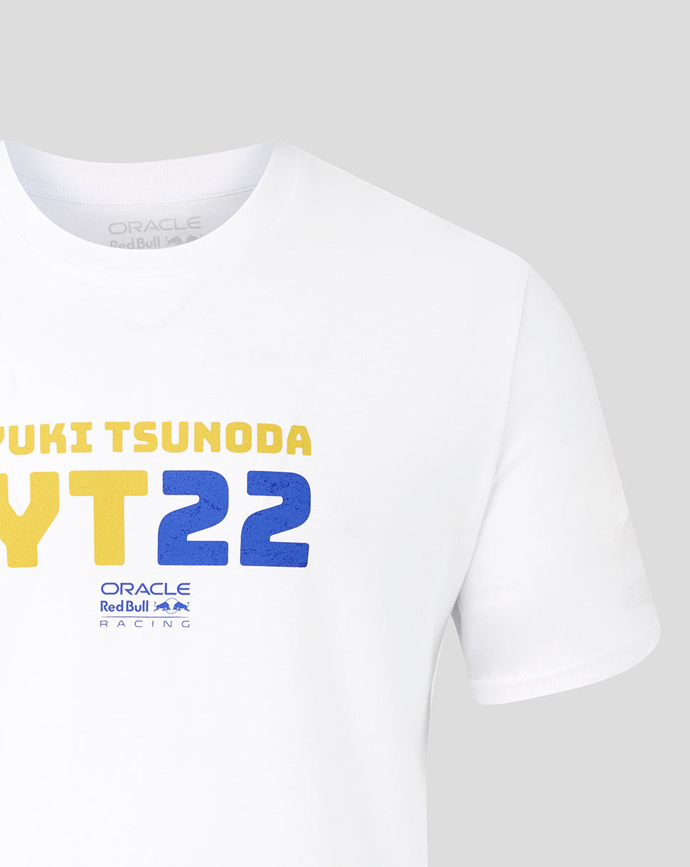 Oracle Red Bull Racing Unisex Yuki Tsunoda 22 Graphic T-Shirt - White - White