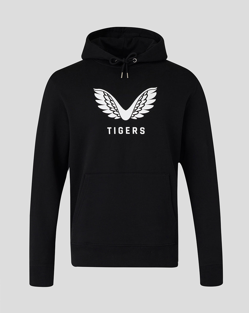 Leicester Tigers Unisex 25/26 Travel Brushed Back Hoodie - Black